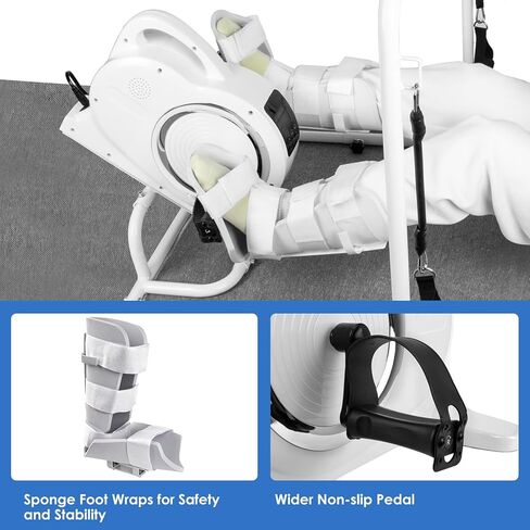 معدات تمرين السرير لكبار السن - مع جهاز تمرين بدواسة كهربائية، جهاز تمرين الساق والذراع أثناء الاستلقاء في السرير، طول قابل للتعديل، دراجة تمارين السرير لكبار السن والمعاقين in Kuwait