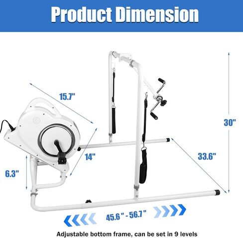معدات تمرين السرير لكبار السن - مع جهاز تمرين بدواسة كهربائية، جهاز تمرين الساق والذراع أثناء الاستلقاء في السرير، طول قابل للتعديل، دراجة تمارين السرير لكبار السن والمعاقين in Kuwait