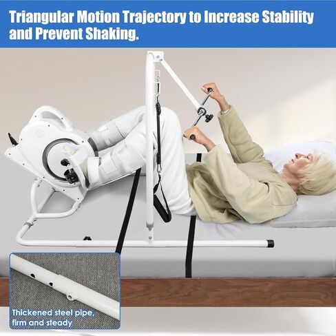 معدات تمرين السرير لكبار السن - مع جهاز تمرين بدواسة كهربائية، جهاز تمرين الساق والذراع أثناء الاستلقاء في السرير، طول قابل للتعديل، دراجة تمارين السرير لكبار السن والمعاقين in Kuwait