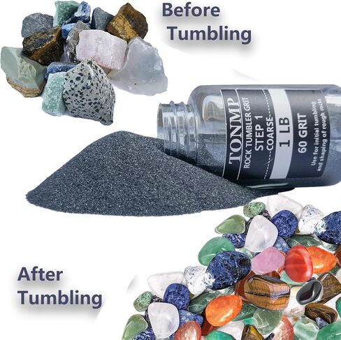 مجموعة حبيبات بهلوانية صخرية بوزن 4 رطل، إعادة تعبئة الوسائط المتدلية - خشنة/حبيبات متوسطة/مصقولة مسبقًا/تلميع نهائي، تعمل مع أي بهلوان صخري، وملمع الصخور، وملمع الحجر in Kuwait