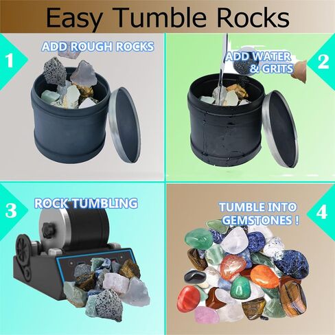 مجموعة حبيبات بهلوانية صخرية بوزن 4 رطل، إعادة تعبئة الوسائط المتدلية - خشنة/حبيبات متوسطة/مصقولة مسبقًا/تلميع نهائي، تعمل مع أي بهلوان صخري، وملمع الصخور، وملمع الحجر in Kuwait