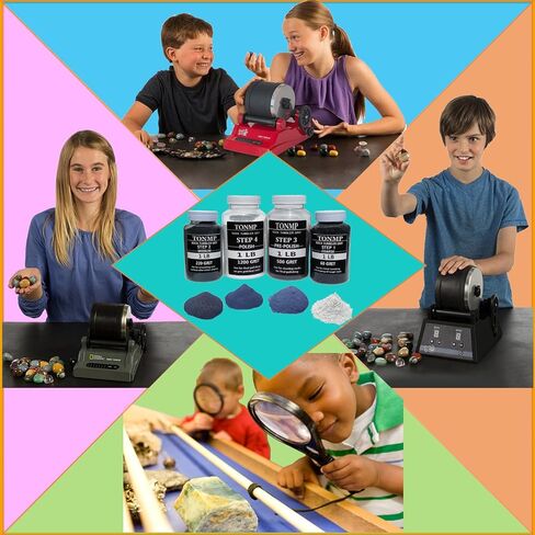 مجموعة حبيبات بهلوانية صخرية بوزن 4 رطل، إعادة تعبئة الوسائط المتدلية - خشنة/حبيبات متوسطة/مصقولة مسبقًا/تلميع نهائي، تعمل مع أي بهلوان صخري، وملمع الصخور، وملمع الحجر in Kuwait