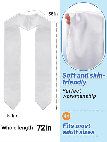 فئة التخرج لعام 2024 - وشاح التخرج الفارغ سهل التخصيص للبالغين من الجنسين، بطول 72 بوصة in Kuwait