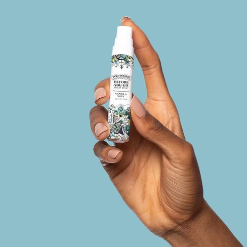 بخاخ المرحاض Poo-Pourri Before-You-Go، حجم السفر 10 مل، زجاجات الفانيليا والنعناع والتدفق الملكي والتوت السحابي والبنفسج الحلو - 5 عبوات in Saudi Arabia