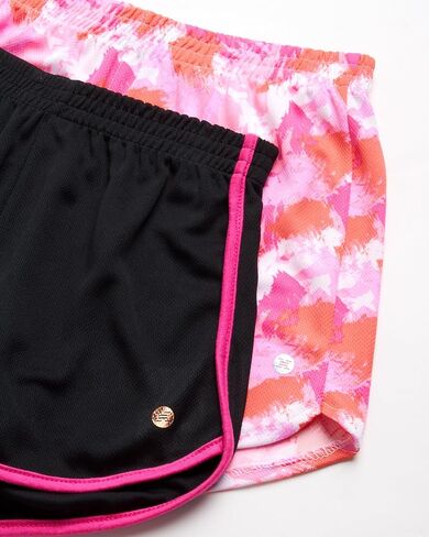 RBX Girls' Active Shorts Set - 4 Piece Short Sleeve Performance T-Shirt and Shorts (Size: 7-12) in Saudi Arabia