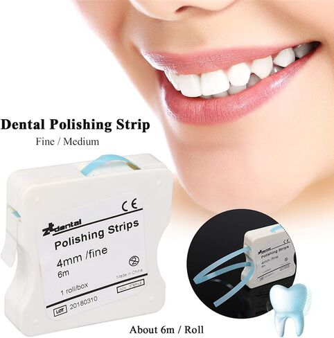Dental Polishing Strips 4mm /6m Resin Tooth Interdental Sanding Grinding Surface (1 roll/Box) (Blue) in Saudi Arabia