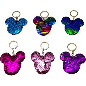 6 pack Sequin Mouse Keychain for DCL Fish Extender Gifts Cruise Pixie Dust Theme Park Magical Mouse Inspired Keychain in Kuwait