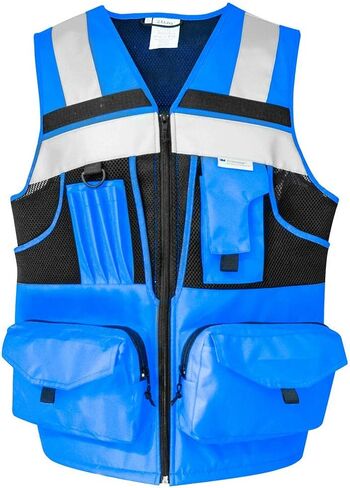 SUXIBIP 10 Pockets Safety Vest for Men and Women, High Visibility vest with 3M Reflective Strips, Oxford Fabric in Saudi Arabia