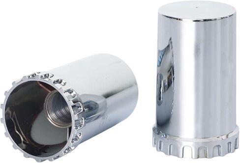 JESONN 4 قطع من غطاء عجلة المحور الخلفي من البلاستيك ABS المطلي بالكروم مع أغطية صامولة لولبية 33 مم لشبه الشاحنات (قياسي-ACN35) in Kuwait