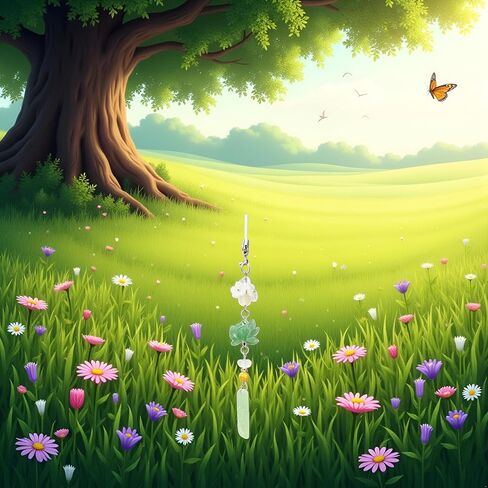 سلسلة هاتف Jowxsx خضراء متعددة الوظائف على شكل زهرة للنساء قلادة لحقيبة سلسلة المفاتيح، إكسسوارات ديكور سحرية للهاتف in Saudi Arabia