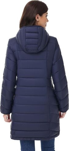 SLOW DOWN Womens Lightweight Puffer Coat, Women Hooded Packable Mid-Length Winter puffer Jacket in Saudi Arabia