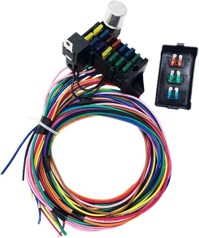 14 Circuit Universal Wiring Harness for Chevy Ford Chrysler Mopar Street Muscle Car Hot Rod Rat XL 12V Harness Kit 14 Fuse Electrical Wire Harness in Saudi Arabia