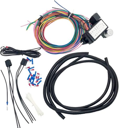 14 Circuit Universal Wiring Harness for Chevy Ford Chrysler Mopar Street Muscle Car Hot Rod Rat XL 12V Harness Kit 14 Fuse Electrical Wire Harness in Saudi Arabia