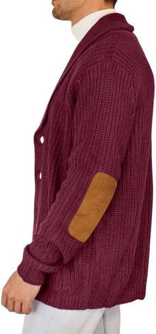Runcati Men's Shawl Collar Cardigan Sweater Multi-Color Button Down Knitted Sweaters with Pockets in Saudi Arabia