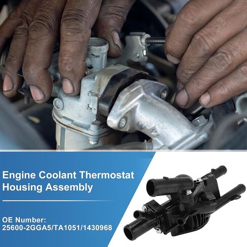 Engine Coolant Thermostat Housing Assembly for Kia Optima 2.4L 2016-2020 for Hyundai Santa Fe 2.4L 2019-2020 for Hyundai Sonata 2.4L 2015-2019 Replace No.25600-2GGA5 in Saudi Arabia