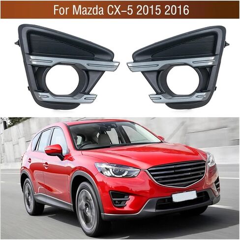 متوافق مع مازدا CX-5 CX5 2015 2016 سيارة الجبهة الوفير الضباب ضوء المصباح إطار غطاء فوجليت فوجلامب غطاء الكسوة الحافة هود (1 قطعة يسار) in Saudi Arabia