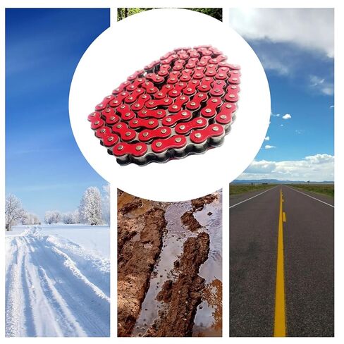 DREAM MOTION Motorcycle 428 Chain 108 Links Drive Chain Transmission System Parts for Honda Kawasaki Yamaha 125cc ~ 250cc SSR YCF Street Bike Quad Scooter ATV Dirt Pit Bike Accessories (أحمر) in Kuwait