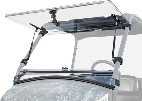 SuperATV Scratch Resistant 3-in-1 Flip Windshield for for 2020+ Tracker OX400, Open, Vented Or Fully Closed, 1/4" Polycarbonate 250x Stronger than Glass, USA Made in Saudi Arabia