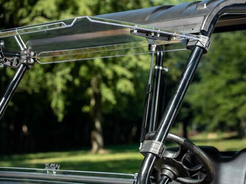 SuperATV Scratch Resistant 3-in-1 Flip Windshield for for 2020+ Tracker OX400, Open, Vented Or Fully Closed, 1/4" Polycarbonate 250x Stronger than Glass, USA Made in Saudi Arabia