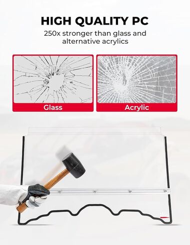 KEMIMOTO PC Front Windshield Compatible with Hisun ,Massimo Msu,Axis,Coleman,Bennche Bighorn,Cub Cadet Challenger 500/700 Double-layer Windshield Scratch-resistant and Clear Vison，Easy Installation in Saudi Arabia