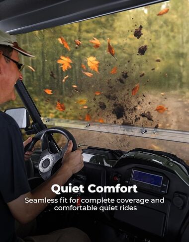 KEMIMOTO PC Front Windshield Compatible with Hisun ,Massimo Msu,Axis,Coleman,Bennche Bighorn,Cub Cadet Challenger 500/700 Double-layer Windshield Scratch-resistant and Clear Vison，Easy Installation in Saudi Arabia