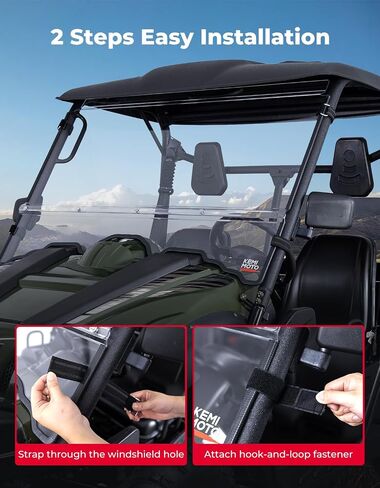 KEMIMOTO PC Front Windshield Compatible with Hisun ,Massimo Msu,Axis,Coleman,Bennche Bighorn,Cub Cadet Challenger 500/700 Double-layer Windshield Scratch-resistant and Clear Vison，Easy Installation in Saudi Arabia