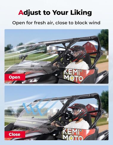 KEMIMOTO 2-in-1 UTV Front Flip Windshield with Upgraded Clamps Compatible with CFMOTO ZForce 950 HO SPORT (2022-2023) / HO EX (2022-2024) / ZForce 950 (2020-2022) ,Clear Visibility, Easy Installation in Saudi Arabia