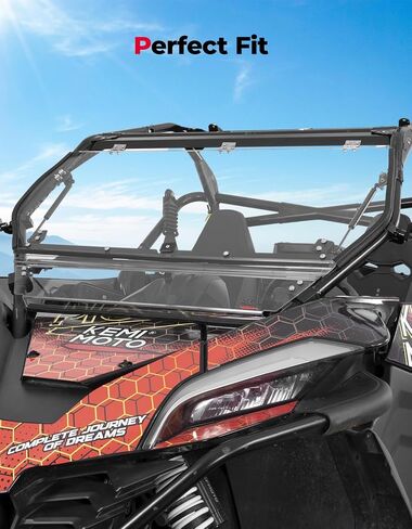 KEMIMOTO 2-in-1 UTV Front Flip Windshield with Upgraded Clamps Compatible with CFMOTO ZForce 950 HO SPORT (2022-2023) / HO EX (2022-2024) / ZForce 950 (2020-2022) ,Clear Visibility, Easy Installation in Saudi Arabia