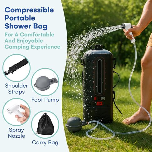 HappyPo Camping Shower - Portable Camping Solar Shower Pump in Saudi Arabia