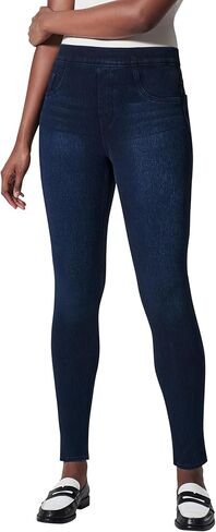 SPANX Jean-Ish Ankle Leggings - Stylish Everyday Leggings - Classic Jean Look - Hidden Core Shaping - Comfortable Denim Alternative - Twilight Rinse - Petite, 24.5 Inch Inseam - Medium in Saudi Arabia