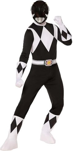 Spirit Halloween Mighty Morphin Power Rangers Adult Black Power Ranger Costume in Saudi Arabia