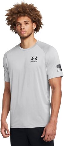 Under Armour - Mens Freedom Tech T-Shirt, Color Black (001), Size: 4X-Large in Saudi Arabia
