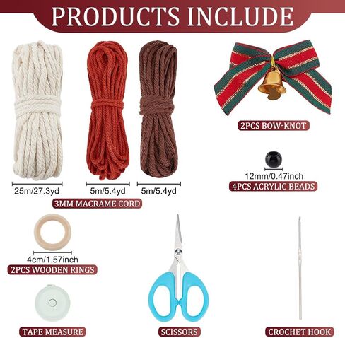 origach 2 مجموعة diy macrame عيد الميلاد الأيائل عدة سهلة macrame الأيائل عيد الميلاد زخرفة عدة مع تعليمات للمبتدئين البالغين macrame عيد الميلاد شنقا ديكور للديكور المنزل in Saudi Arabia