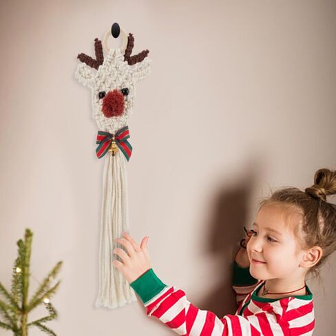 origach 2 مجموعة diy macrame عيد الميلاد الأيائل عدة سهلة macrame الأيائل عيد الميلاد زخرفة عدة مع تعليمات للمبتدئين البالغين macrame عيد الميلاد شنقا ديكور للديكور المنزل in Saudi Arabia