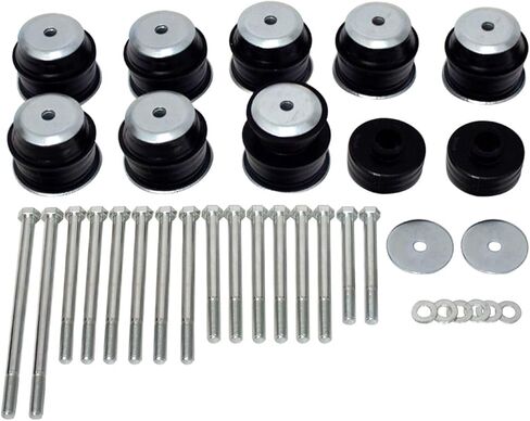 KF04058BK طقم جلبة تثبيت على الجسم لـ 1999-2007 Ford F250 F350 Super Duty 2WD 4WD، حامل كابينة الجسم باللون الأسود مع أكمام وأجهزة فولاذية in Saudi Arabia