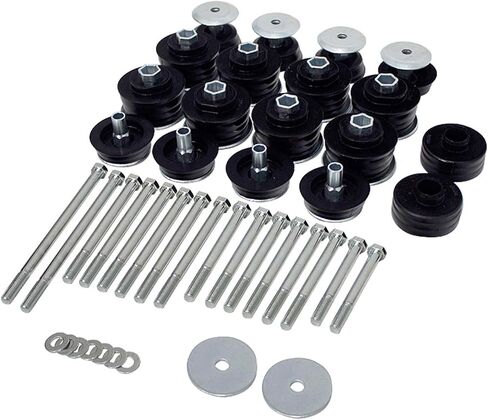 KF04058BK طقم جلبة تثبيت على الجسم لـ 1999-2007 Ford F250 F350 Super Duty 2WD 4WD، حامل كابينة الجسم باللون الأسود مع أكمام وأجهزة فولاذية in Saudi Arabia
