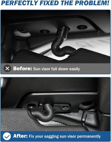 Upgraded Sun Visor Repair Kit, JOYTUTUS 2 PCS Aluminum Alloy Sun Visor Clips Compatible with Wrangler JK 2018, JL 2018-2023, 2020-2023 Gladiator, Used for Repairs Vehicle Sagging Sun Visor in Saudi Arabia