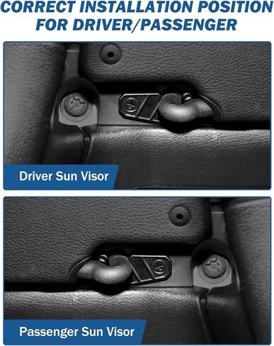 Upgraded Sun Visor Repair Kit, JOYTUTUS 2 PCS Aluminum Alloy Sun Visor Clips Compatible with Wrangler JK 2018, JL 2018-2023, 2020-2023 Gladiator, Used for Repairs Vehicle Sagging Sun Visor in Saudi Arabia