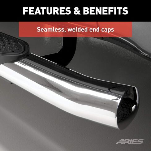 ARIES S222013-2 4-Inch Oval Polished Stainless Steel Nerf Bars, Select Toyota Tundra in Saudi Arabia