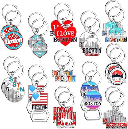 Boston Keychain Metal Bulk Boston Souvenir Gifts Massachusetts Travel Gifts Key Ring Souvenirs Bottle Opener in Saudi Arabia