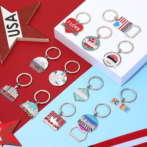 Boston Keychain Metal Bulk Boston Souvenir Gifts Massachusetts Travel Gifts Key Ring Souvenirs Bottle Opener in Saudi Arabia