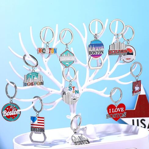 Boston Keychain Metal Bulk Boston Souvenir Gifts Massachusetts Travel Gifts Key Ring Souvenirs Bottle Opener in Saudi Arabia