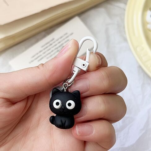 2Pcs Cat Key Ring Charm Keychain for Keys Backpack Decoration Handbag Fashion Jewelry for Women Couples Gift,black in Saudi Arabia