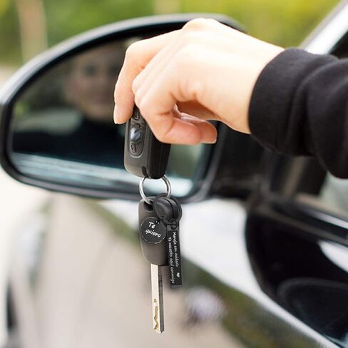 Drive Safe Keychain, Te necesito aqui conmigo Spanish Pendant I Love You Keyring Birthday Christmas Gifts for Husband in Saudi Arabia