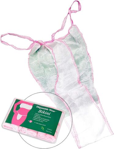 APPEARUS 60 Count Disposable Thongs - Women's Disposable Bikini Panties G-String Underwear (White) in Kuwait