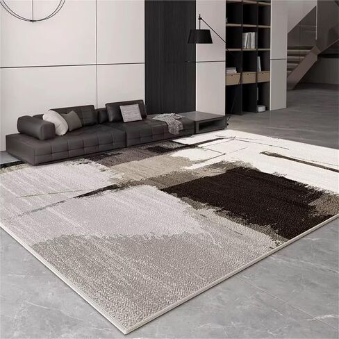 Modern Geometric Patchwork Area Rug Gray Large Rugs Carpet Floor Decor(L,47 * 63in) in Saudi Arabia
