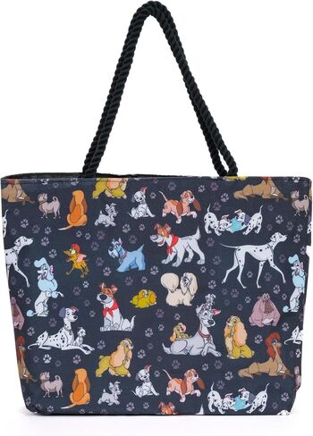 Disney Dogs Tote Bag for Women, 101 Dalmatians Lady and Tramp Print Large Canvas Purse, Disney Work Tote Big Bag, in Saudi Arabia