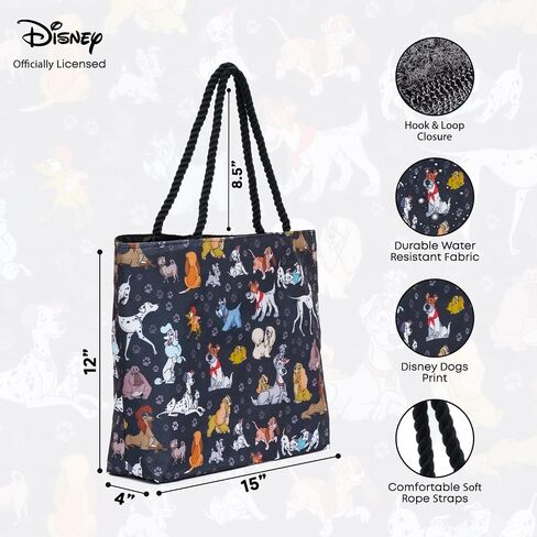 Disney Dogs Tote Bag for Women, 101 Dalmatians Lady and Tramp Print Large Canvas Purse, Disney Work Tote Big Bag, in Saudi Arabia