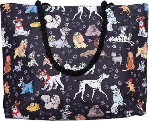 Disney Dogs Tote Bag for Women, 101 Dalmatians Lady and Tramp Print Large Canvas Purse, Disney Work Tote Big Bag, in Saudi Arabia