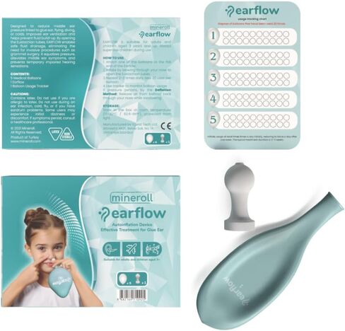 EARFLOW Light Pack – Autoinflation Device for Glue Ear Treatment, Middle Ear Pressure Relief, Nasal Balloon for Kids and Adults, Drug-Free Ear Congestion Solution, Includes 5 Medical Balloons in Saudi Arabia